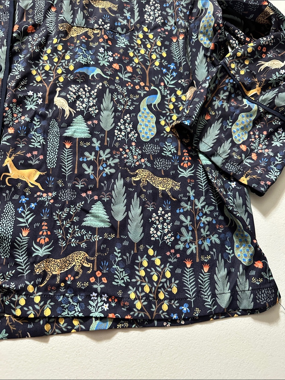 summersalt Black Button-Down Shirt with Multicolor Nature & Animal Print - Picture 5 of 6
